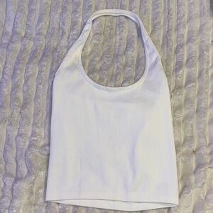 American Eagle Chic White Ribbed Halter Camisole